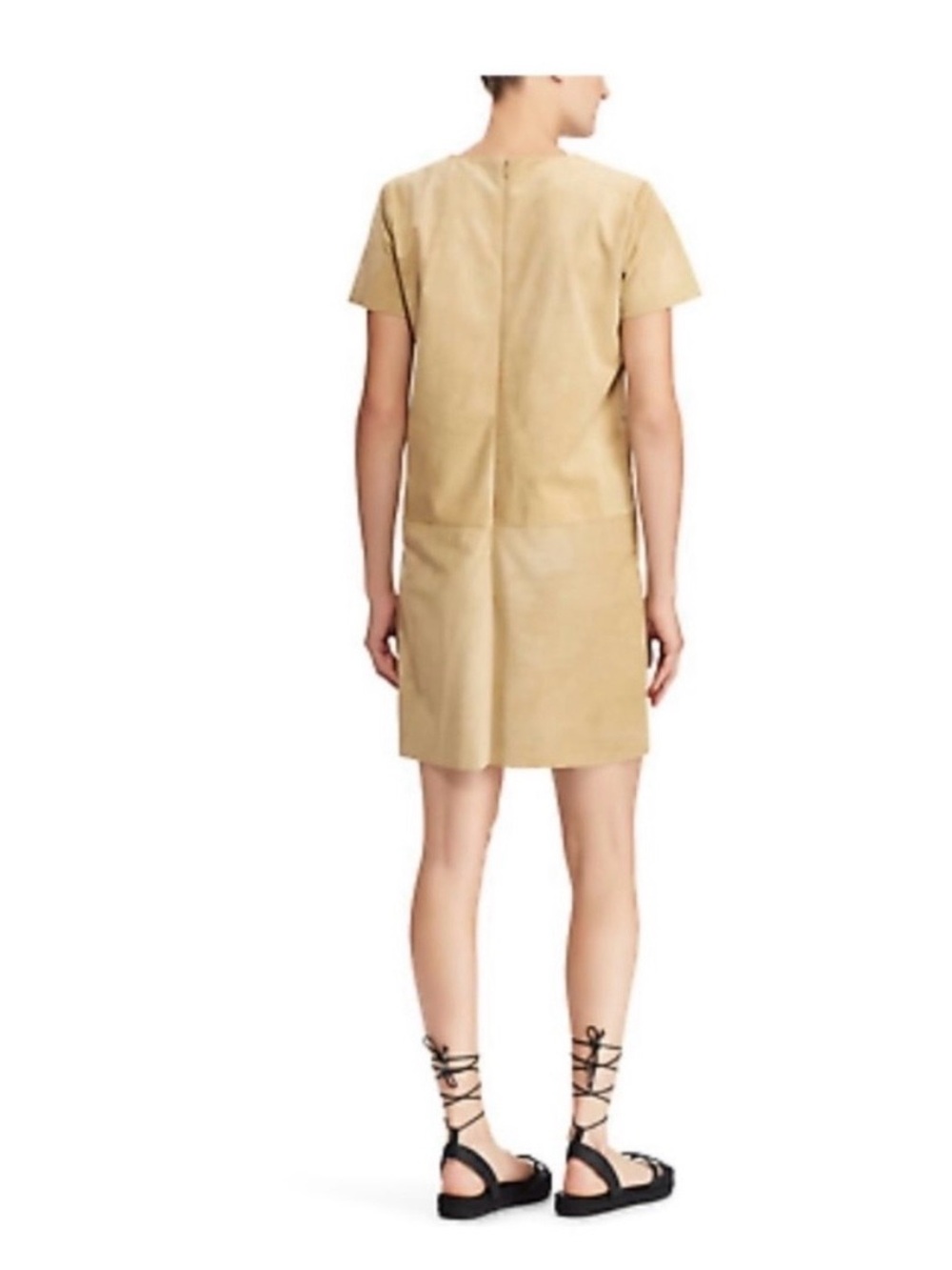 Polo Ralph Lauren Spring 2018 Madison Tan Italian Calf Suede sheath. Size 12